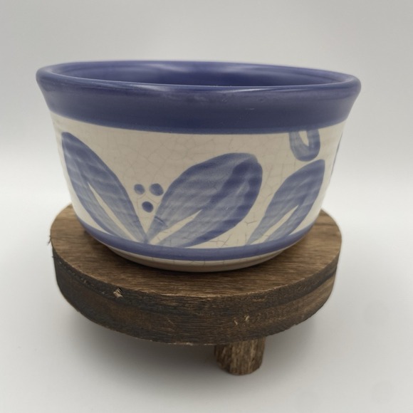 Pfaltzgraff‎ Villa Flora Small Bowl 4.5" Dessert Bowl Blue White Leaf Pattern - Picture 1 of 9